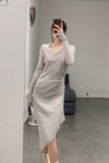 marc le bihan pleated dress 2847 E23 CHAMOIX